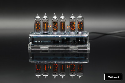 #ad IN 14 NIXIE TUBE CLOCK ASSEMBLED ACRYLIC ENCLOSURE ADAPTER 6 tubes by MILLCLOCK $249.99