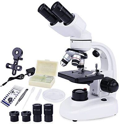#ad 40X 1000X Binocular Microscope for Adults with Microscope Slides Phone Holder $198.82