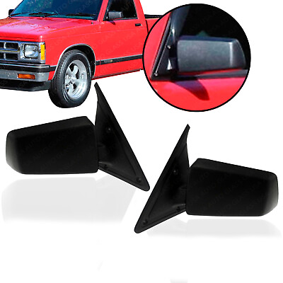 #ad Side View Mirrors Set Black Manual For 1982 1994 S10 Blazer Jimmy S15 Sonoma $42.74