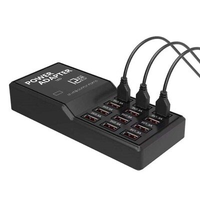 #ad Multi 12 Port USB Charging Station Hub Desktop Wall Cell Phone Charger Organizer $15.25