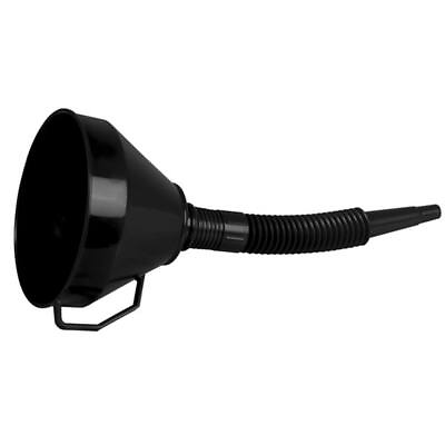 #ad Quality Funnel Flexible Black 160mm Reduces Spills Good for Liquid Transferring $13.99