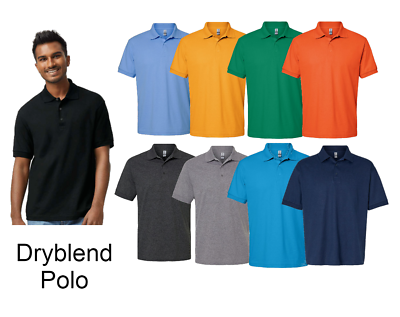 #ad Gildan Men Dryblend Short Sleeve Polo 8800 G880 $14.99