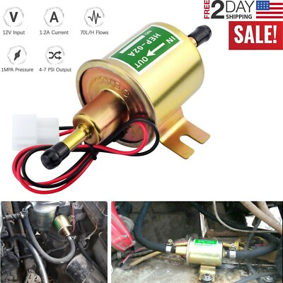 #ad #ad Inline Fuel Pump 12v Electric Transfer Low Pressure Gas Diesel Fuel Pump HEP 02A $8.49