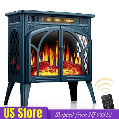 #ad 26.5#x27;#x27; Darkgreen Electric Fireplace Stove Heater with 3D Flamefrom GA 08512 $139.99