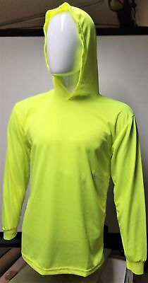 #ad Hoodie Yellow High Visibility Shirt Air Cooling Flow w UV Protection $9.99