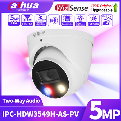 Dahua 5MP Full color Wizsense Fixed focal IP camera IPC HDW3549H AS PV IP67 IR $122.55