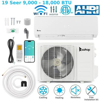 #ad Zokop 9000 24000 BTU Split Air Conditioner Heater Ductless Inverter 19 Seer $515.99