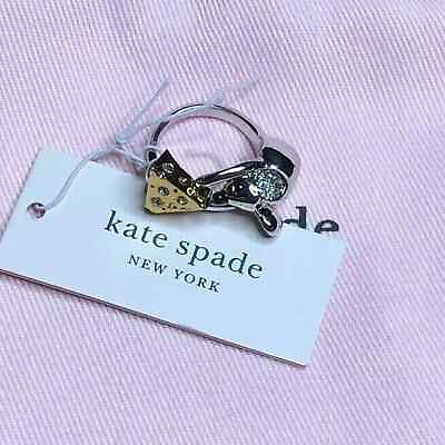 #ad Kate Spade Year of the Rat Mouse amp; Cheese Crystal Ring Size:6 $58.50