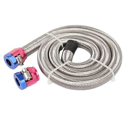 #ad Flexible 3 8inch Stainless Steel Braided Brake Gas Oil Fuel Line Hose Universal $15.99