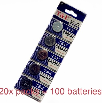 #ad 100 PCS CR2032 Button Cell Silver Cell Battery 3V For Toys Remote Watches $18.99