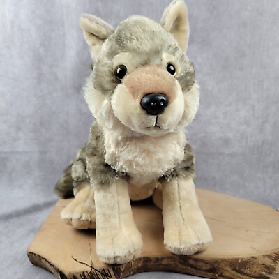 #ad Wild Republic Timber Wolf 11quot; Gray Husky Dog Plush Stuffed Animal Realistic $11.95