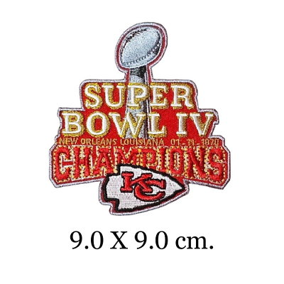 #ad Super Bowl IV Champions KC 9.0x9.0cm Patches Logo Iron on sewing on Clothes $6.59