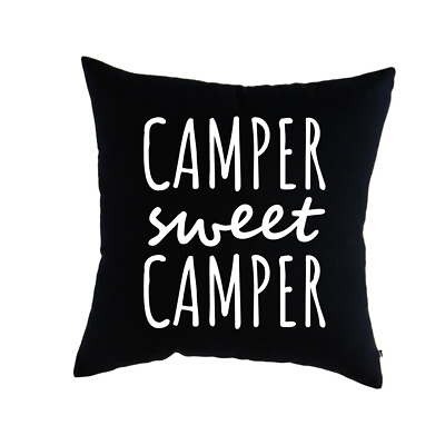 #ad Camper Sweet Camper Pillow 16 x 16 Throw Cover Insert 7 Colors AB Lifestyles NEW $39.99