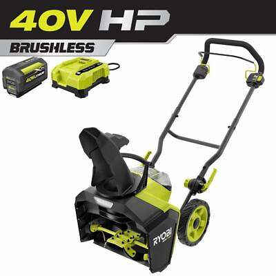 #ad RYOBI 40V HP Brushless 18 in. Single Stage Cordless Electric Snow Blower with $299.00
