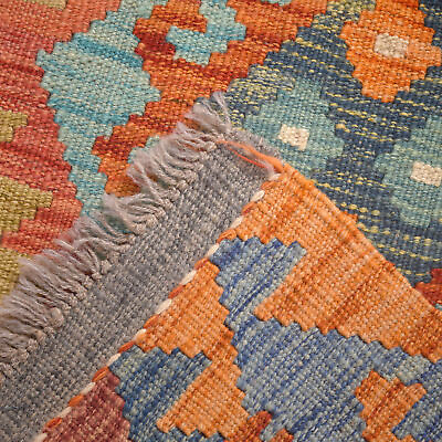 #ad Oriental Wool Afghan Chobi Rug 2#x27;x5#x27;3ft Handmade Kilim Runner 164x63cm w16683 $366.21