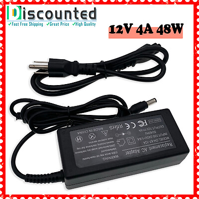 #ad 12 Volt 4 Amp 12V 4A 48W AC Adapter Charger Power Supply Cord FOR LCD Monitors $12.49