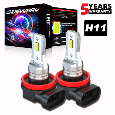#ad H11 LED Headlight Super Bright Bulbs Conversion Kit 6000K White Low Beam 2 pack $14.99
