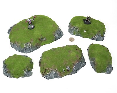 Modular Grassy Stacking Hills Wargames Terrain Scenery Warhammer 40k AOS DnD $34.98