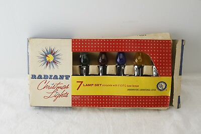 #ad Vintage Radiant Christmas Lights With Box Teardrop Shaped Bulbs Working $14.99