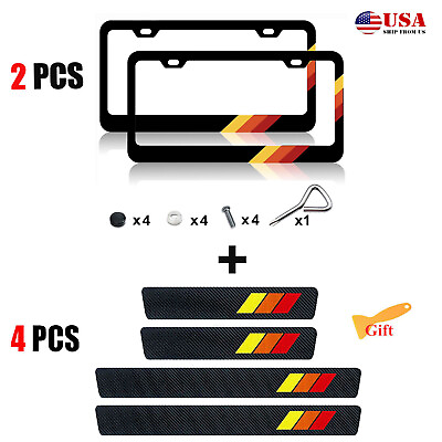 #ad For Toyota Accessories Set Car License Plate Frame CoverDoor Sill Protector N9 $20.99