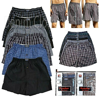 #ad Men Knocker Boxer Trunk 3 6 12 Pack Lot Plaid Shorts Checkered Underwear Briefs $14.95