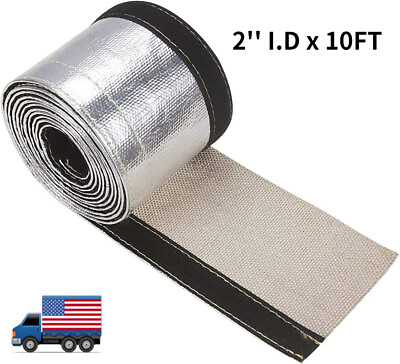 #ad Metal Heat Shield Sleeve Insulated Wire Hose Cover Wrap Loom Tube 2#x27;#x27; I.D x 3M $24.74