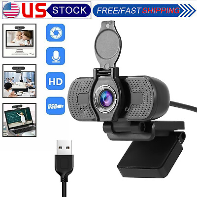 1080P Full HD USB Webcam for PC Desktop amp; Laptop Web Camera with Microphone FHD $11.35