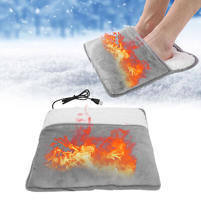 #ad Electric Heating Foot Warmer Pad USB Foot Heating Pad Winter Feet Warmer Set $14.00