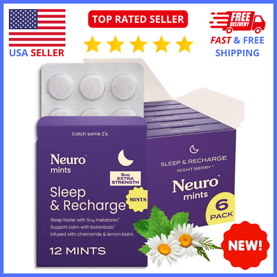 #ad NeuroGum Sleep amp; Recharge Melts Better Sleep with Melatonin 5mg 72 Pieces $24.94