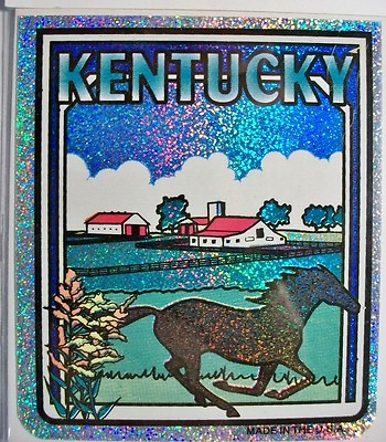 #ad Kentucky State Vinyl Reflective Souvenir Decal with Glitter $4.00