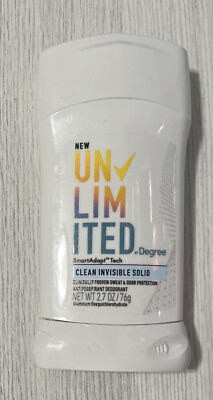 #ad Degree Unlimited Clean Invisible Solid Antiperspirant Deodorant Stick 2.7oz $8.99