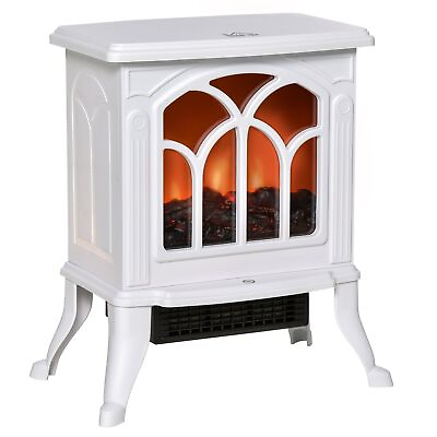 #ad #ad Small Electric Fireplace Stove Heater Indoor w Flame Effect 750W 1500W White $58.95