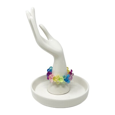 #ad Disney Parks Rainbow Mickey Mouse Head Plastic Stretch Link Bracelet $18.00