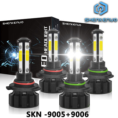#ad 4SIDE 90059006 LED Combo Headlight Kit COB 440W Light Bulbs High Low Beam $32.01