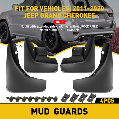 #ad 4x For Jeep 2011 2020 Grand Front Cherokee Guards Rear Splash Flares Accessories $39.99