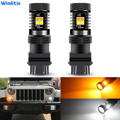 #ad 2X Switchback Turn Signal Light 16 SMD LED Bulbs DRL for Jeep Wrangler 1994 2017 $19.94
