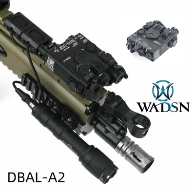 #ad WADSN Tactical Flashlight DBAL A2 Green IR Aiming Laser Hunting LED Strobe Light $82.50