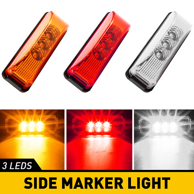#ad 4x Amber LED Side Marker Lights RV Truck Trailer Clearance Light Waterproof EOA $12.34