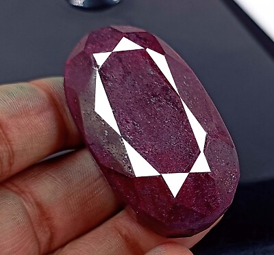 #ad Mother’s Day Sale 370 Ct Certified Natural Red Ruby Oval Cut Loose Gemstone AKU $9.51