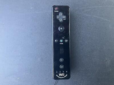 #ad Nintendo OEM Wii Mote Remote Black Motion Plus Controller RVL 036 Tested Working $17.00