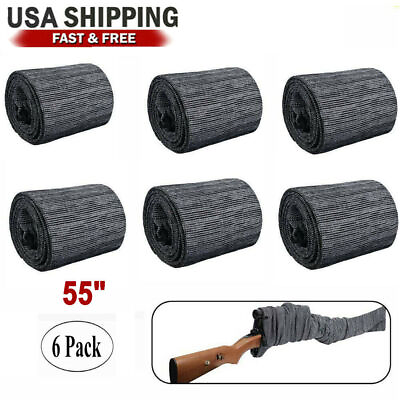 6 Pcs Silicone Treated Cover Gun Sock Protection Storge Sleeve Up To 55quot; Gray US $20.89