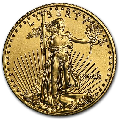 #ad 2008 GOLD AMERICAN EAGLE 1 10 OZ GOLD $5 DOLLAR COIN $308.88
