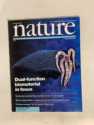#ad Nature Magazine August 23 2001 Dual Function Biomaterial in Focus $12.50