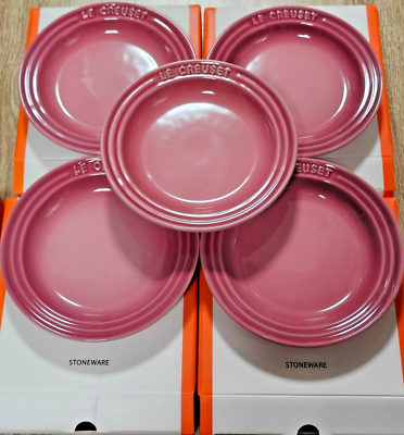 #ad LOT Le Creuset mini Dish Round Plates Rose Quartz Heat Resistant 5.4in Stoneware $110.00