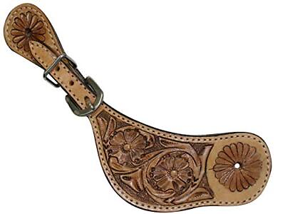 #ad Showman Ladies Leather Spur Straps w Floral Tooling $25.49
