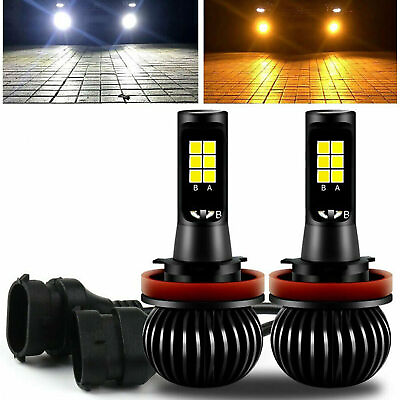 #ad 2X H8 H11 Dual Color Switchback White Yellow LED COB Fog Light 20W720LM $17.24