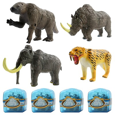 #ad Prehistoric Set 4 Ice Age Animals In Glacier Cubes 3D Puzzle STEM Toy TA 21 $15.95
