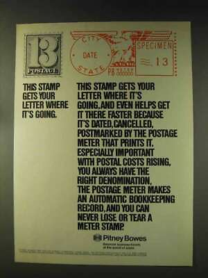 #ad 1976 Pitney Bowes Postage Meters Ad This Stamp $19.99