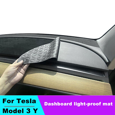 #ad Car Dashboard Decorative Cushion For Tesla Model 3 Y Non Slip Flannel Mat Pad $23.99