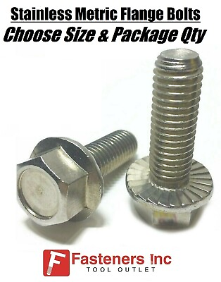 #ad All Sizes amp; Qty#x27;s Stainless Steel Metric Hex Cap Flange Bolts Screws Serrated $18.68